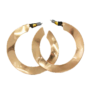 Satin Brushed Wavy Hoops