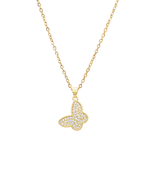 Pave CZ Butterfly Necklace