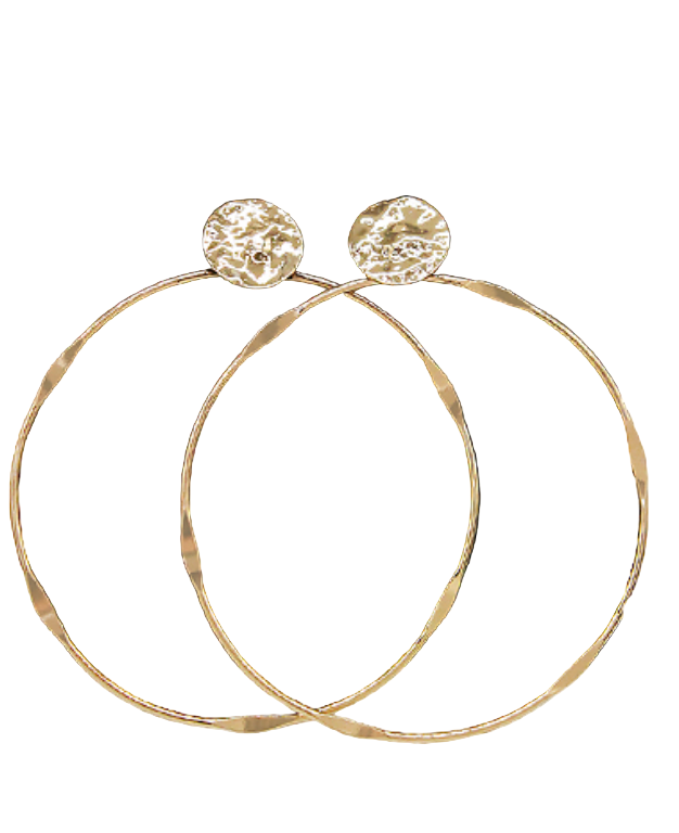 Hammered Ring Drop Earrings