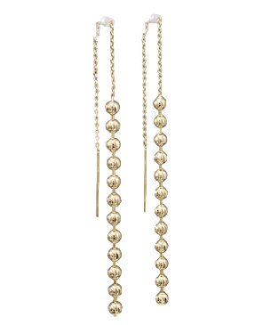 Brass Ball Row Drop Earrings