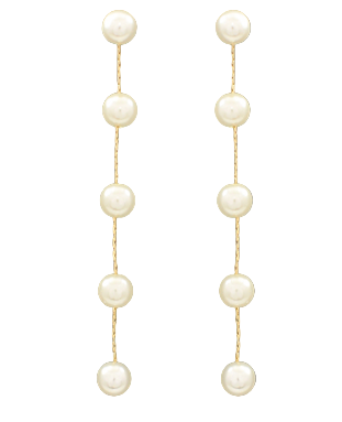 5 Pearl Linear Drop Earrings