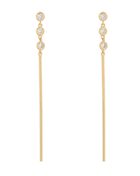 Linear CZ & Bar Earrings
