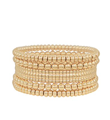 5 Row Flat & Ball CCB Beads Bracelet