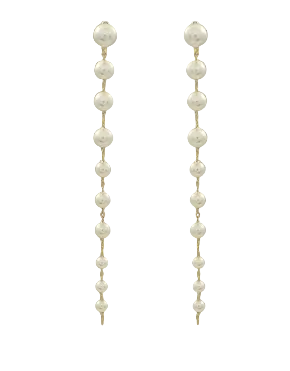 Linear Pearl Drop Earrings