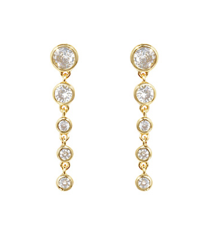 CZ Linear Drop Earrings