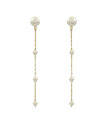 4 Pearl Linear Drop Earrings