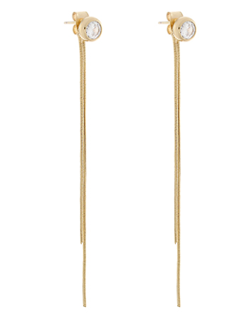 Crystal & Snake Chain Drop Earrings