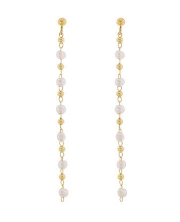 Linear Pearl Chain Earrings