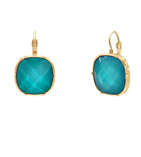 Faceted Stone French Clip Earrings