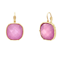 Faceted Stone French Clip Earrings