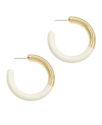 Half Color Coated Hoop Earrings