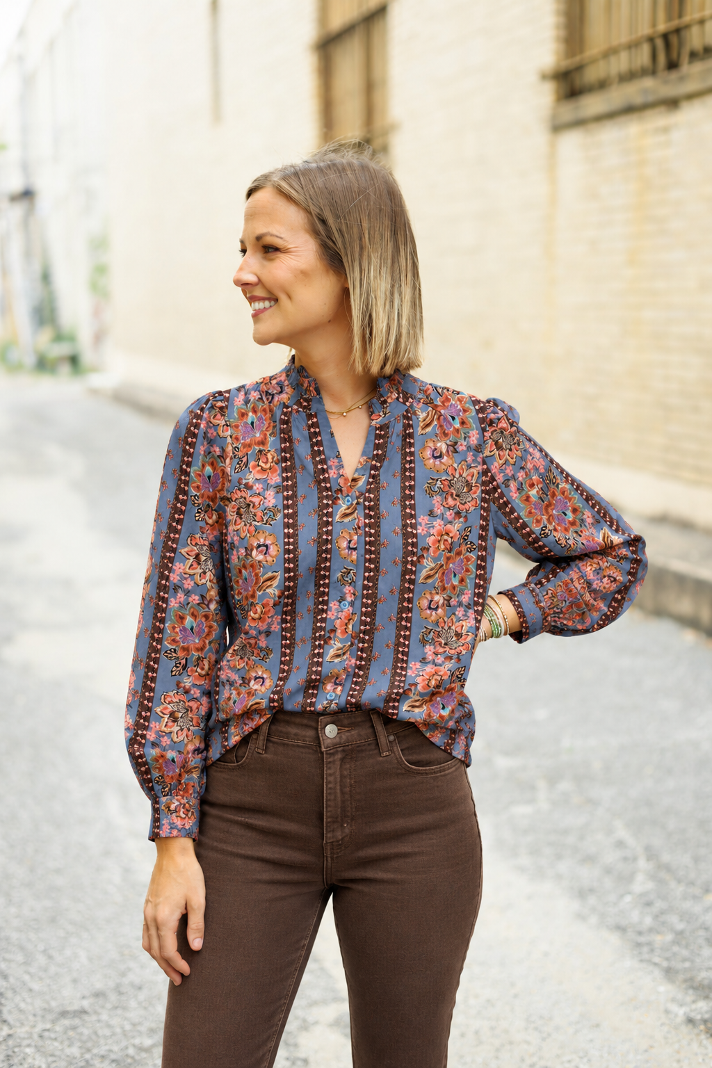 The Magnolia Bell Top in Blue