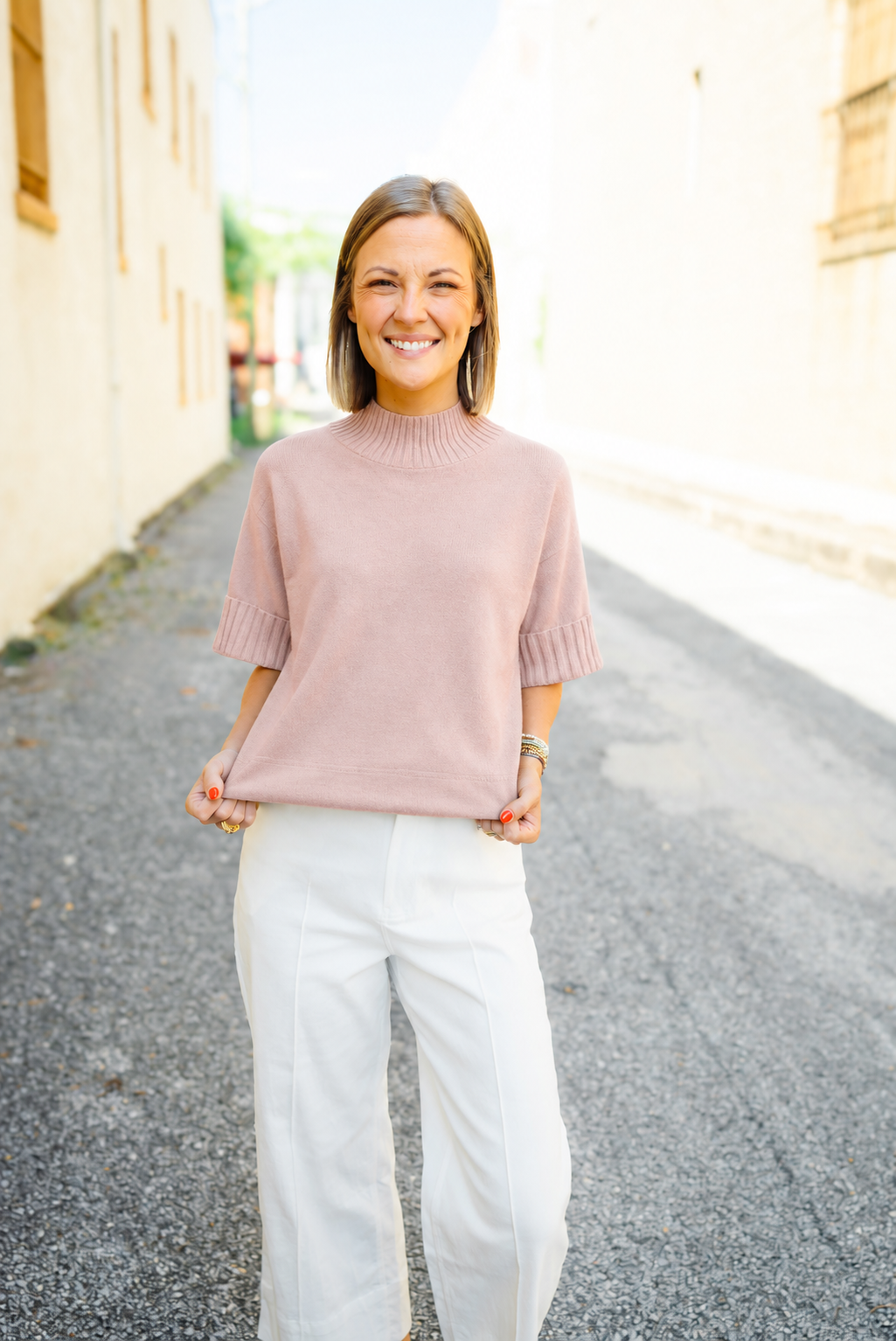 The Anker Sweater Top in Pink