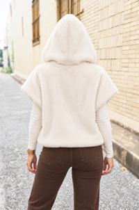 The Emmeline Hoodie Vest in Cream