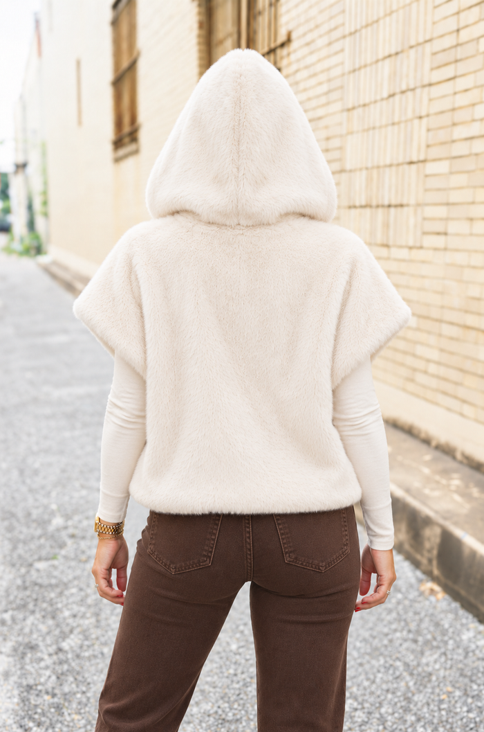 The Emmeline Hoodie Vest in Cream