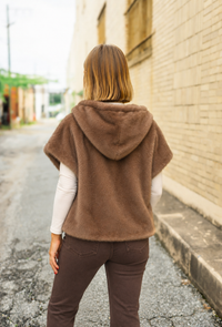 The Emmeline Hoodie Vest in Brown