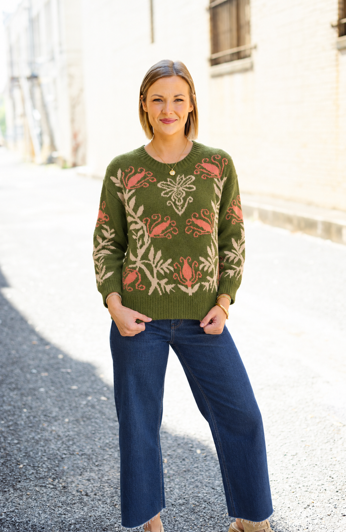 The Mindy Sweater in Olive
