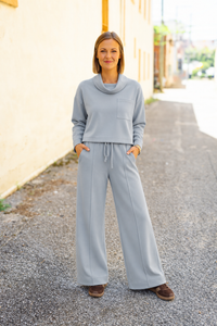 The Donna Top in Dusty Blue