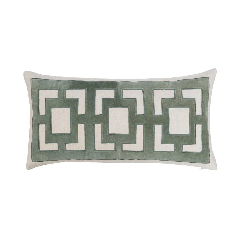 Villa by Classic Home Corbin Jade Green Pillow 14x26