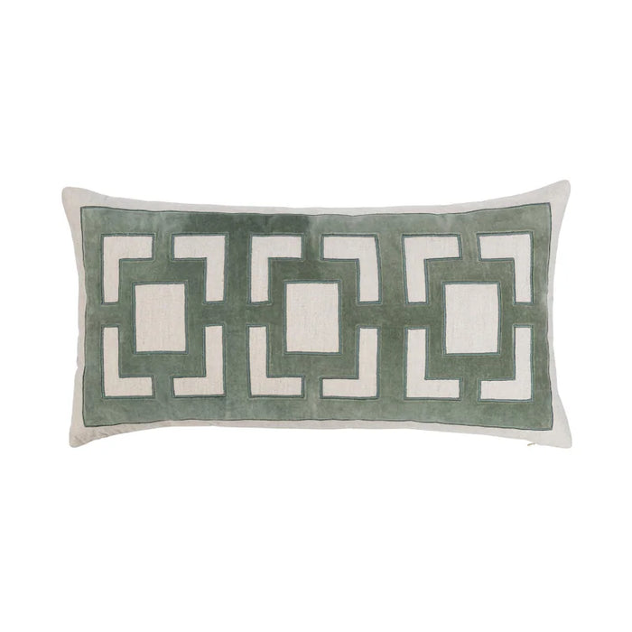 Villa by Classic Home Corbin Jade Green Pillow 14x26
