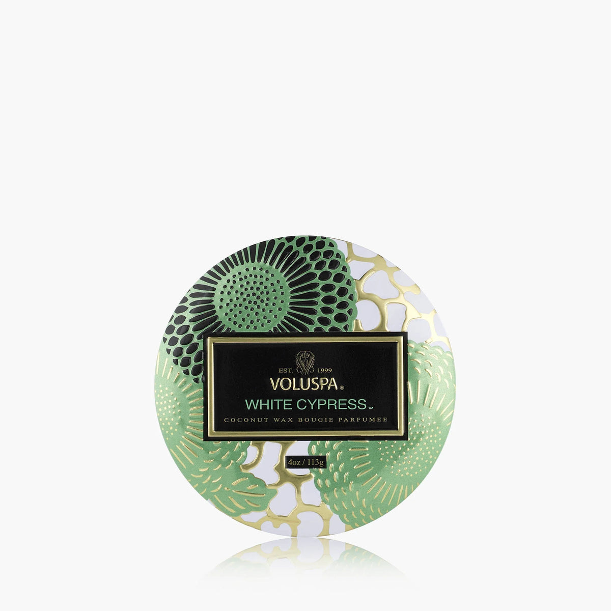 Voluspa: White Cypress Tin Candle