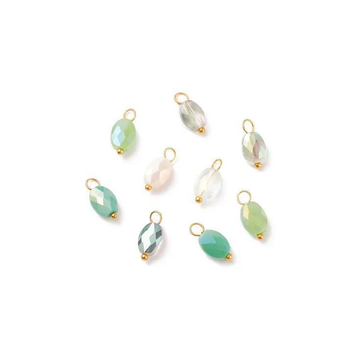 Gold Sea Glass Iridescent Glass Charms