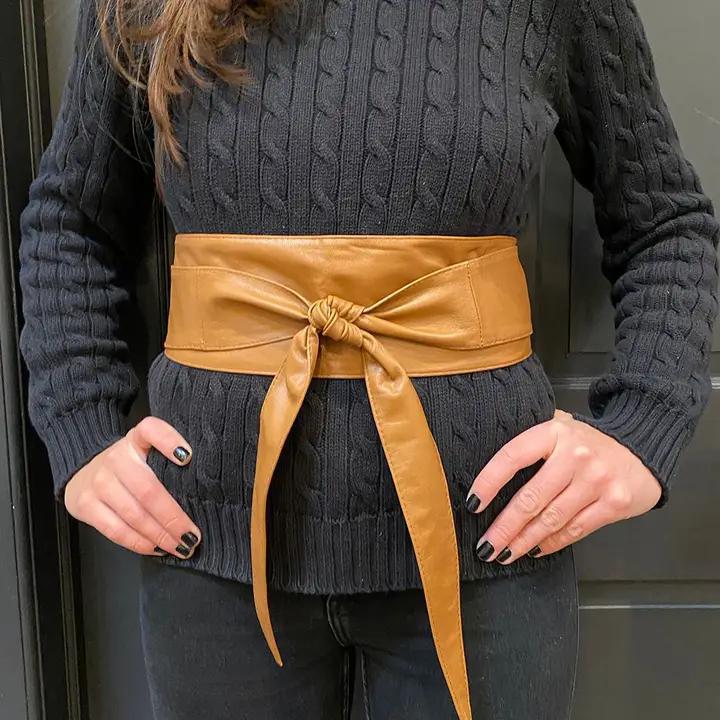 Obi Leather Wrap Belt