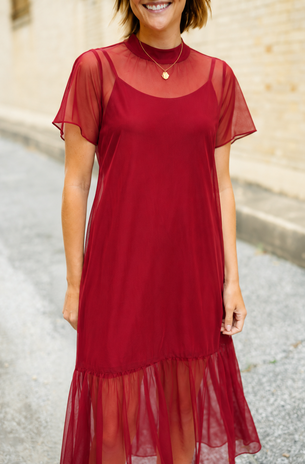 The Cason Dress in Burgundy