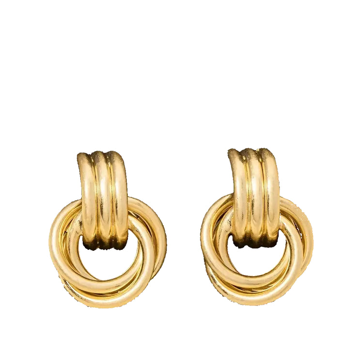 Vintage Gold Dipped Knot Hoop Earrings