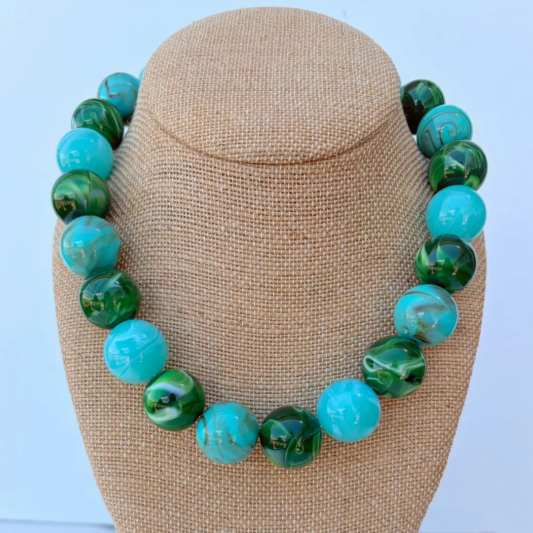 Katie Collective Green Blue Bauble Necklace