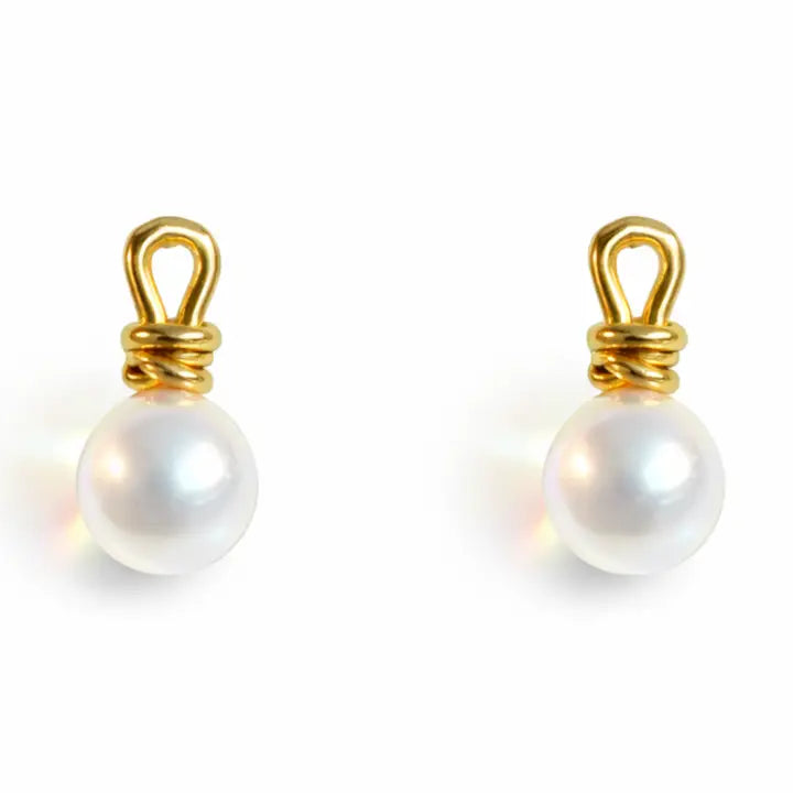 Golden Loop Pearl Drop Earrings – Modern Twist On Classic Elegance