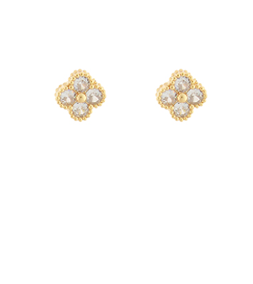 10mm Pave Crystal Clover Studs