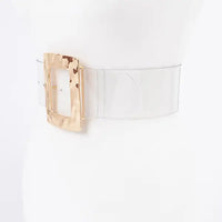 Rectangle Metal Buckle Plus Size Clear Belt