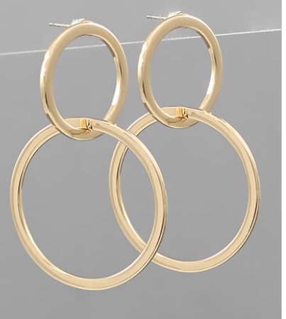 2 Linked Circle Earrings