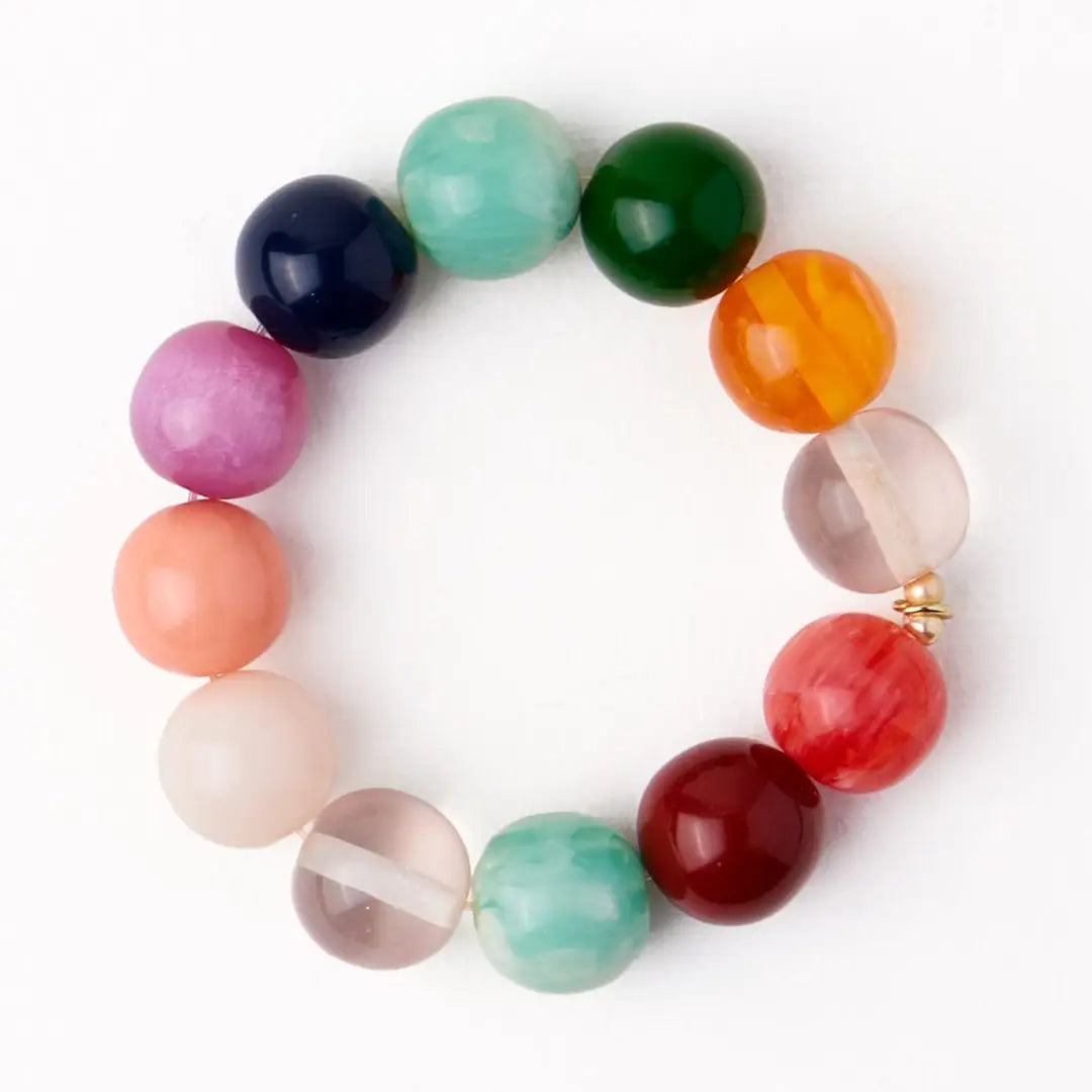 Cece Large Resin Bead Bracelet Multi