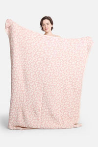 Light Pink Leopard Print Luxury Soft Throw Blanket