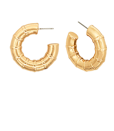 32mm Ribbed Chunky Hoops