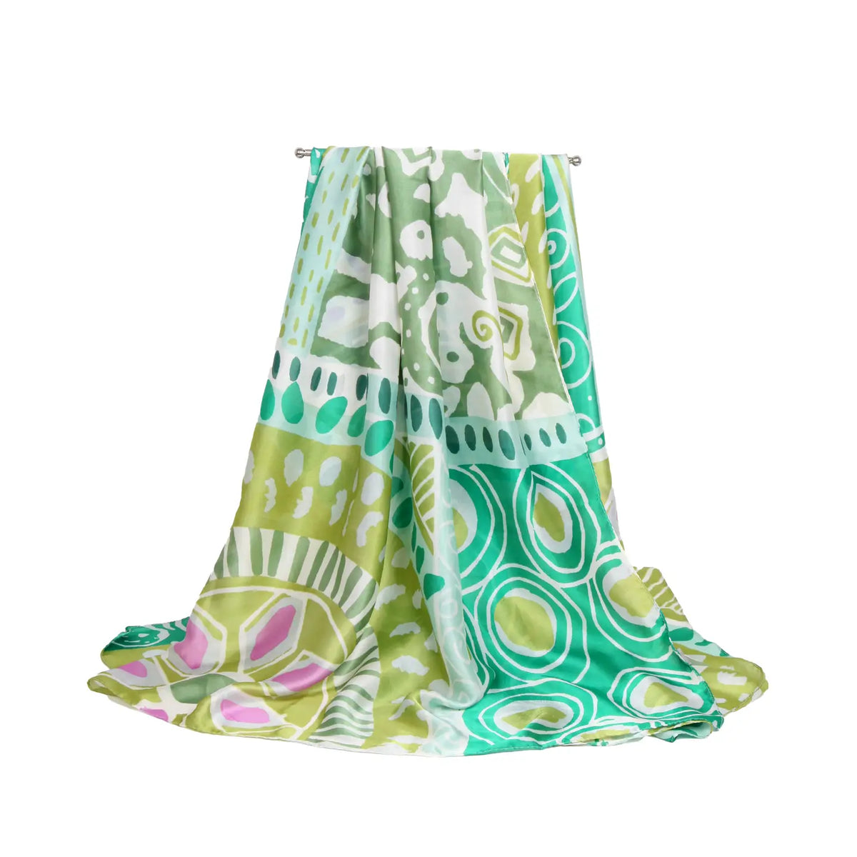 Fun Printed Satin-Like Lightweight Scarf