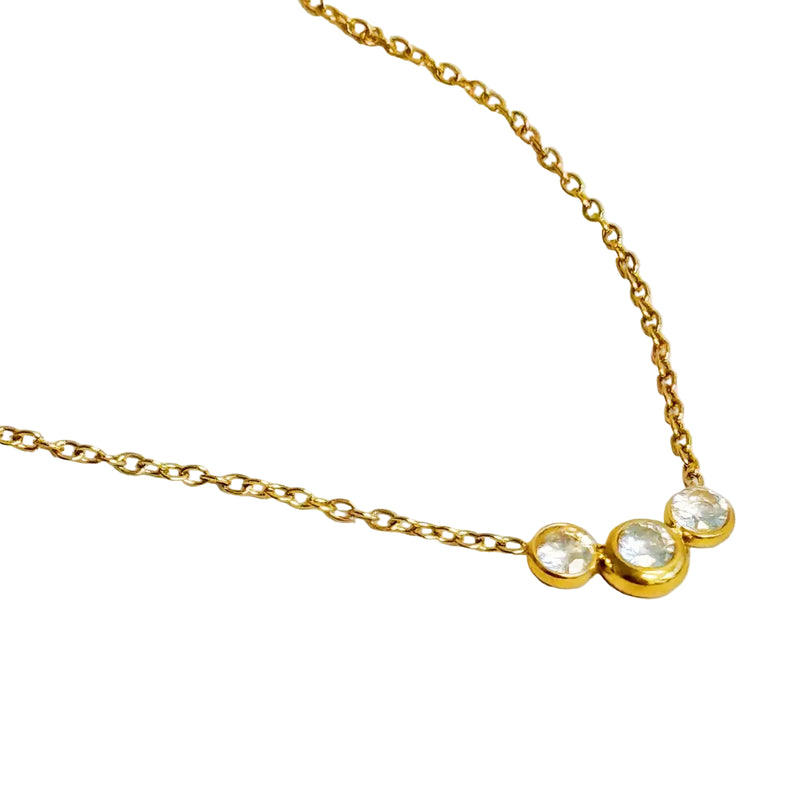 Minimalist Three Stones Necklace