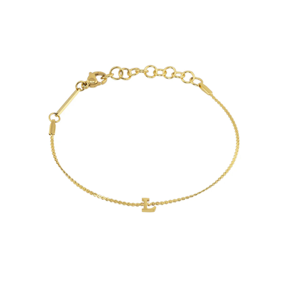 Waterproof Gold Dainty Initial Bracelet