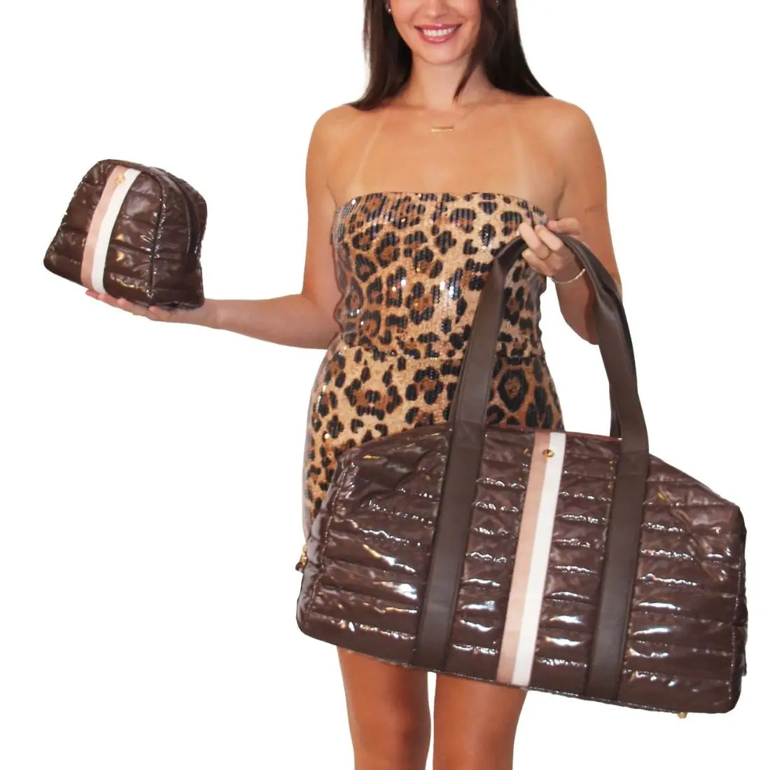 Irene Cosmetic Puffer Bag Cocoa