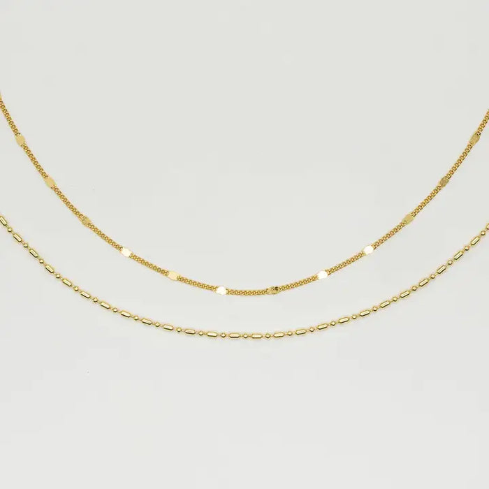 18K Gold Dainty Layered Reflective Choker