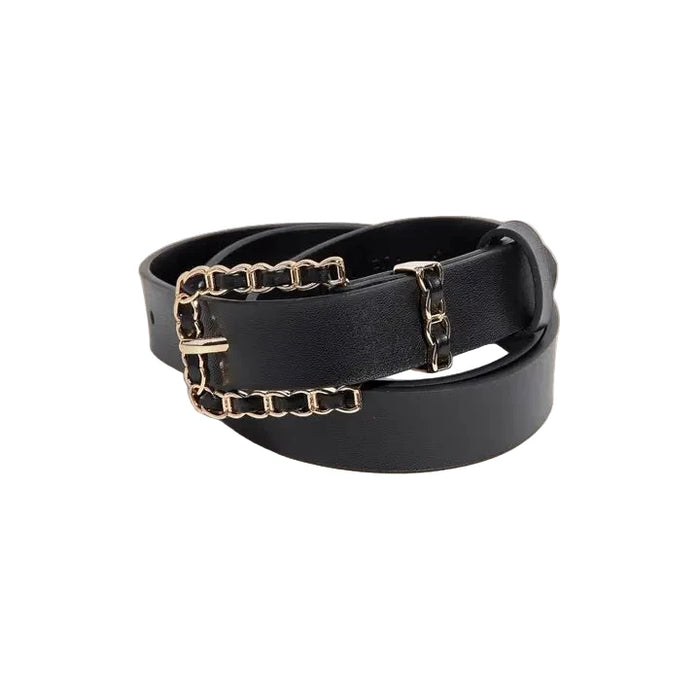 Chain Braid Buckle Leather Belt