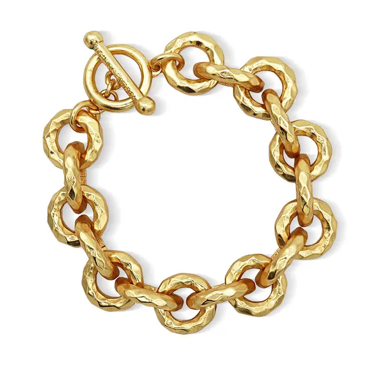 Karine Sultan: Luxurious Link Layering Bracelet - 24K Gold Plated