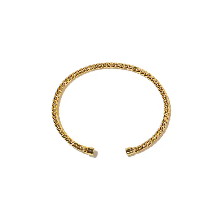 24K Gold Twisted Bangle