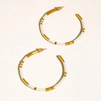 Dallin 18K Gold Large Enamel C-Hoop Earring