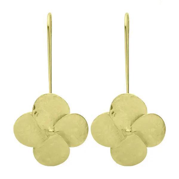 Flower Drop Earrings 18K Gold Plated