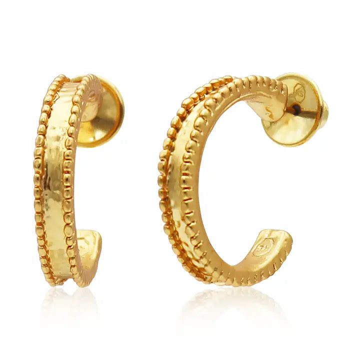 Karine Sultan: Dotty Hoop Earrings - 24K Gold Plated