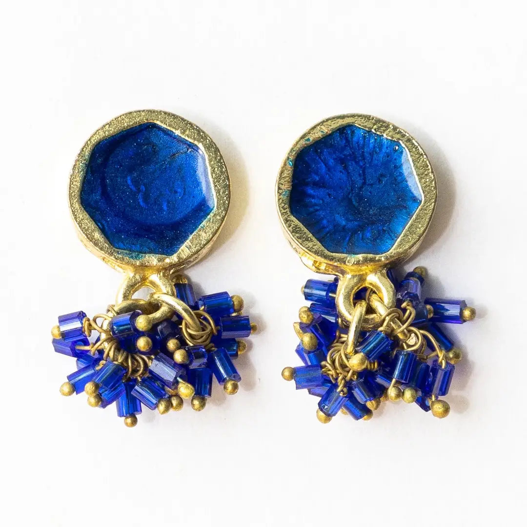 Kimberly Enamel Earring Royal Blue