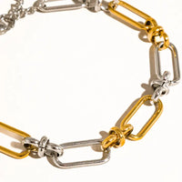 Matin 18K Gold Non-Tarnish Two Tone Chain Bracelet